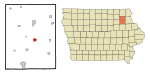 Fayette County Iowa Incorporated and Unincorporated areas Fayette Highlighted